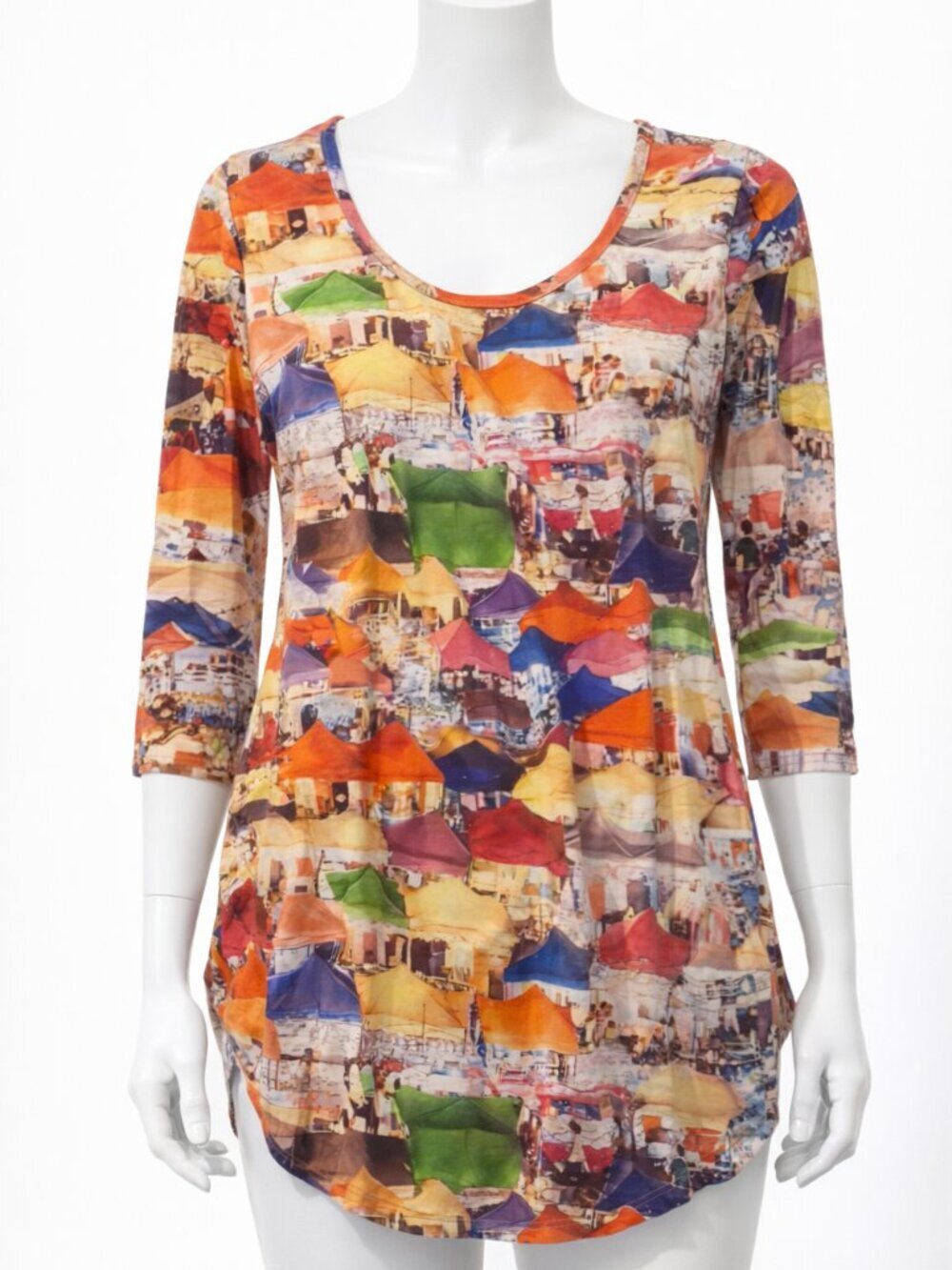 Karen Kane Coastal Market Print Tunic Top - Size M - Picture 2 of 7